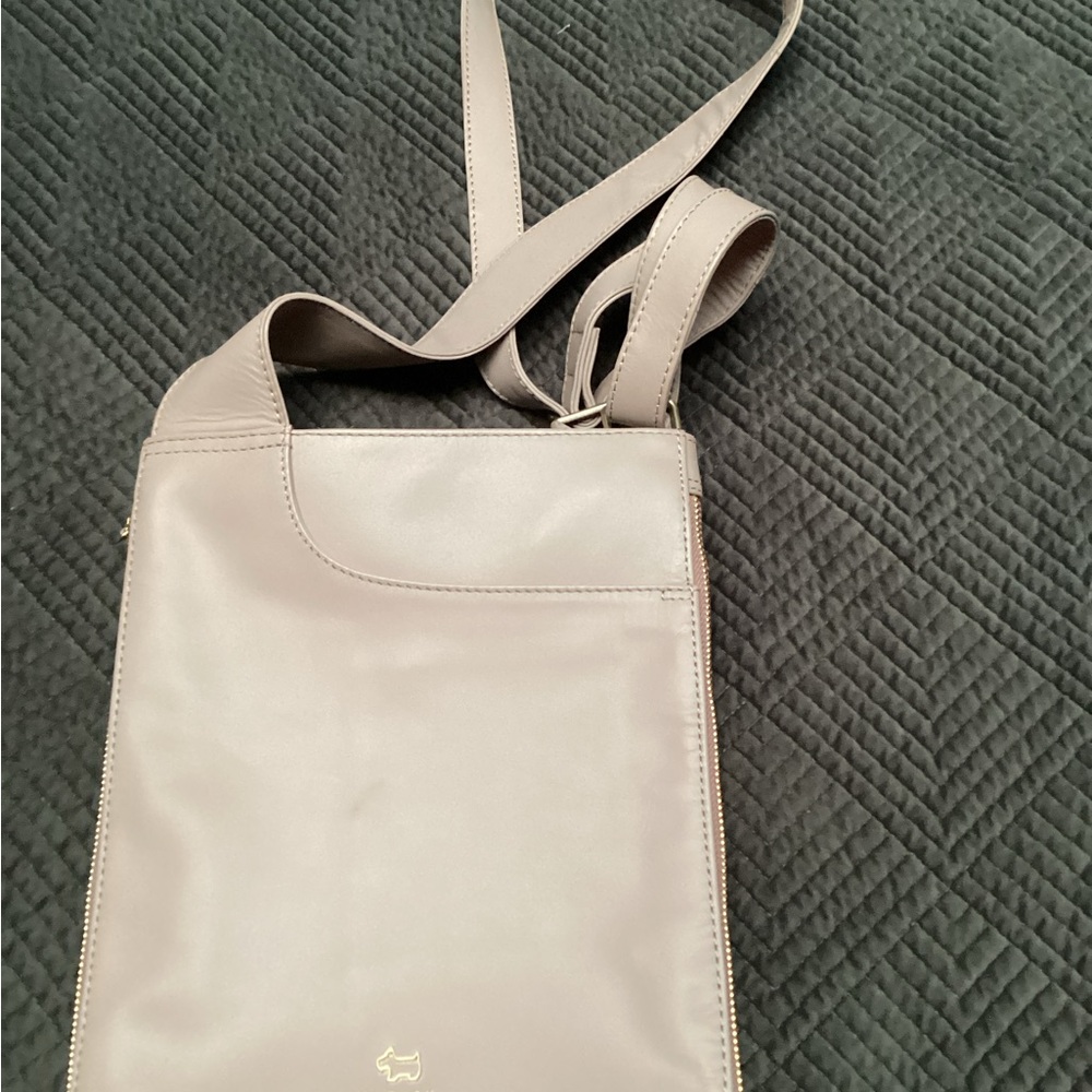 Radley London light mauve crossbody, top/back zipper